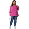 Agnes Orinda Women's Plus Size Off Shoulder Long Sleeve Basic Dolman Blouses - 3 of 4