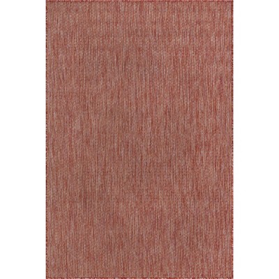 Rust Red Synthetic 4' x 6' Reversible Outdoor Rug