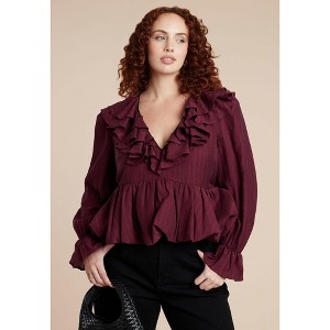 ELOQUII Romantic Ruffle Blouse - 1 of 4