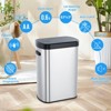 13 Gallon Automatic Kitchen Trash Can, Motion Sensor Garbage Can with Soft Close Lid, Large Stainless Steel Recycle Bin for Office - 2 of 4