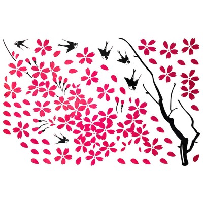 Slickblue Falling Cherry Bloom Wall Decals 23.6x35.9 inch – Stunning Vinyl Stickers for Elegant Home Decor