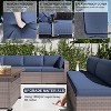ALAULM 15PCS Outdoor Patio Furniture Set with Gas Propane Fire Pit Table PE Rattan Sectional Sofa Patio Conversation Sets - 2 of 4