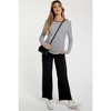PinkBlush Black Wide Leg Raw Hem Maternity Jeans - 2 of 4