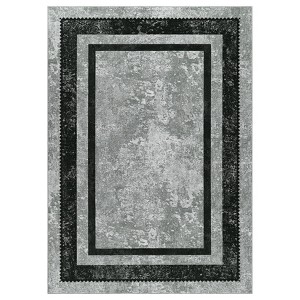Modern Bordered Kitchen Runner Rugs Soft Carpet Washable-Runners for Hallways Non Slip Bathroom - 1 of 4