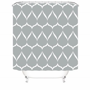 Grey Water Drop Geometry Shower Curtains for Bathroom Waterproof Fabric Bath Curtain Durable Soft Stylish Bathroom Decor 72x72 Inch - 1 of 1