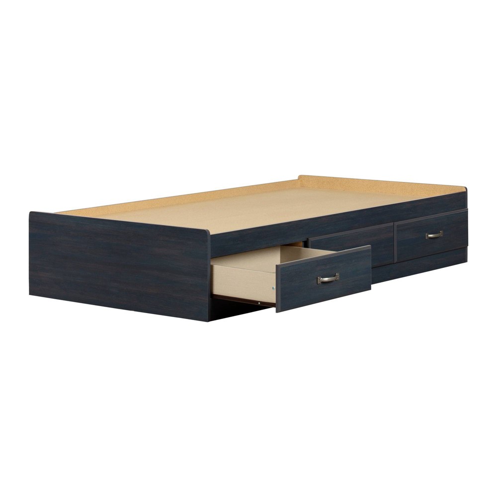 Photos - Bed Twin Ulysses Mates Kids'  with 3 Drawers Blueberry - South Shore: Modern Twin Frame, Storage, Unupholstered