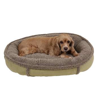 Carolina Pet Company Faux Suede and Tipped Berber Comfy Cup Dog Bed - Sage