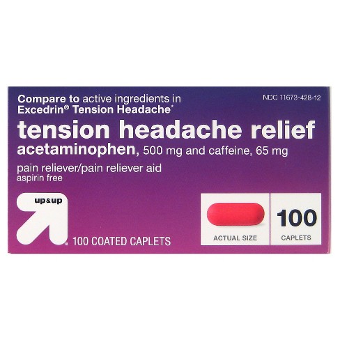 Acetaminophen Tension Headache Coated Caplets- 100ct - up & up™ - image 1 of 2