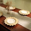 SEVOBAL Serving Platters Handcrafted Wooden Charger Plate, Rustic Chic Tableware for Elevated Dining and Family Party, Beige, 13.75"*13.75"*1.75" - 2 of 4