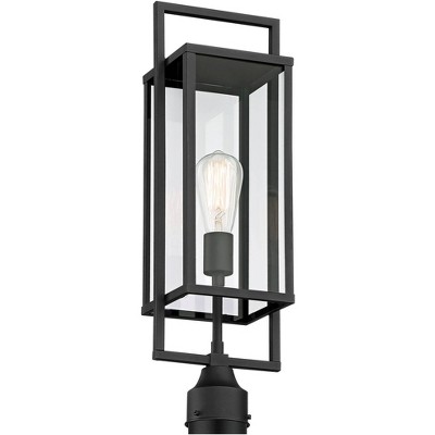 Possini Euro Jericho 22" High Black Modern Outdoor Post Light - Thumbnail 5