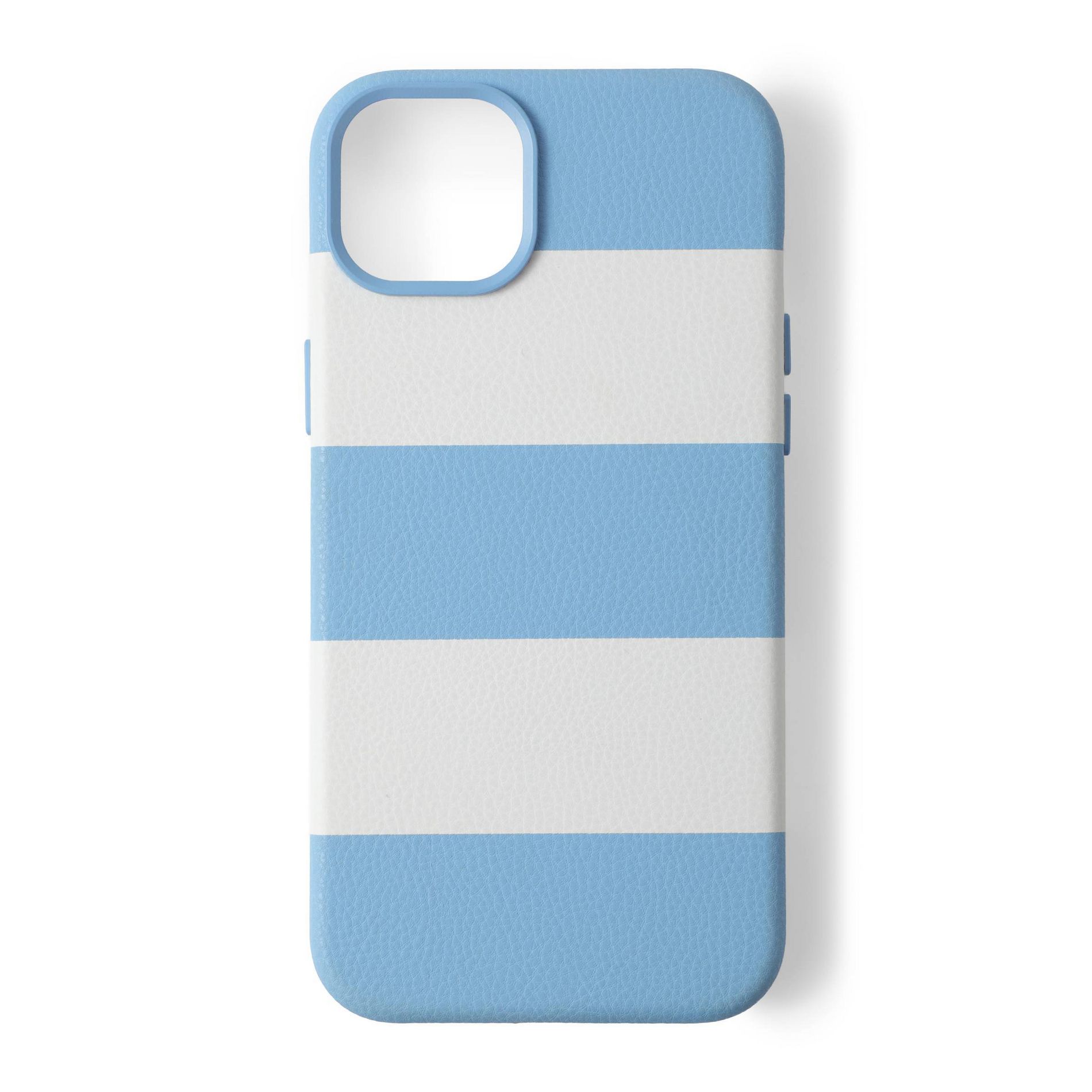 GEMS Hello Lux Light Blue Cabana Stripe Pebble PU iPhone Case - 15 Plus/14 Plus