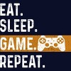Junior's Design By Humans Eat Sleep Game Repeat By MeowShop T-Shirt - 2 of 2