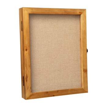 Flash Furniture Peyton Shadow Box Display Case with Linen Liner, Push Pins and Solid Pine Wood Frame