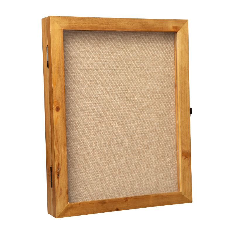 Flash Furniture Peyton Shadow Box Display Case with Linen Liner, Push Pins and Solid Pine Wood Frame, 1 of 14