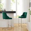 Bekrvio Bar Stools Set of 2, 26” Counter Height with Back - Upholstered PU Leather/Velvet  Steel U-Shaped Base for Kitchen Counter Island - 3 of 4