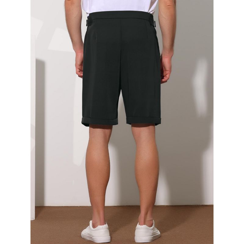 Lars Amadeus Men's Summer Pleated Front Straight Leg Business Dress Chino Shorts, 2 of 5