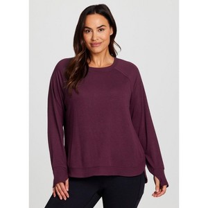RBX Active Women's Ultra Lightweight Baby French Terry All Season Pullover Sweatshirt with Thumbholes - 1 of 4