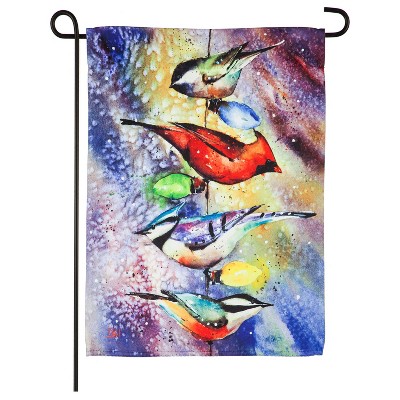 Holiday Chirpers Garden Suede Flag