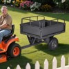VEVOR Garden Utility Trailer, 10 Cu. Ft & 500lbs Capacity, ATV UTV Hauling Trailer, Tow Behind Steel Dump Cart with 14" Tires, Hand Pull, Black - 2 of 4