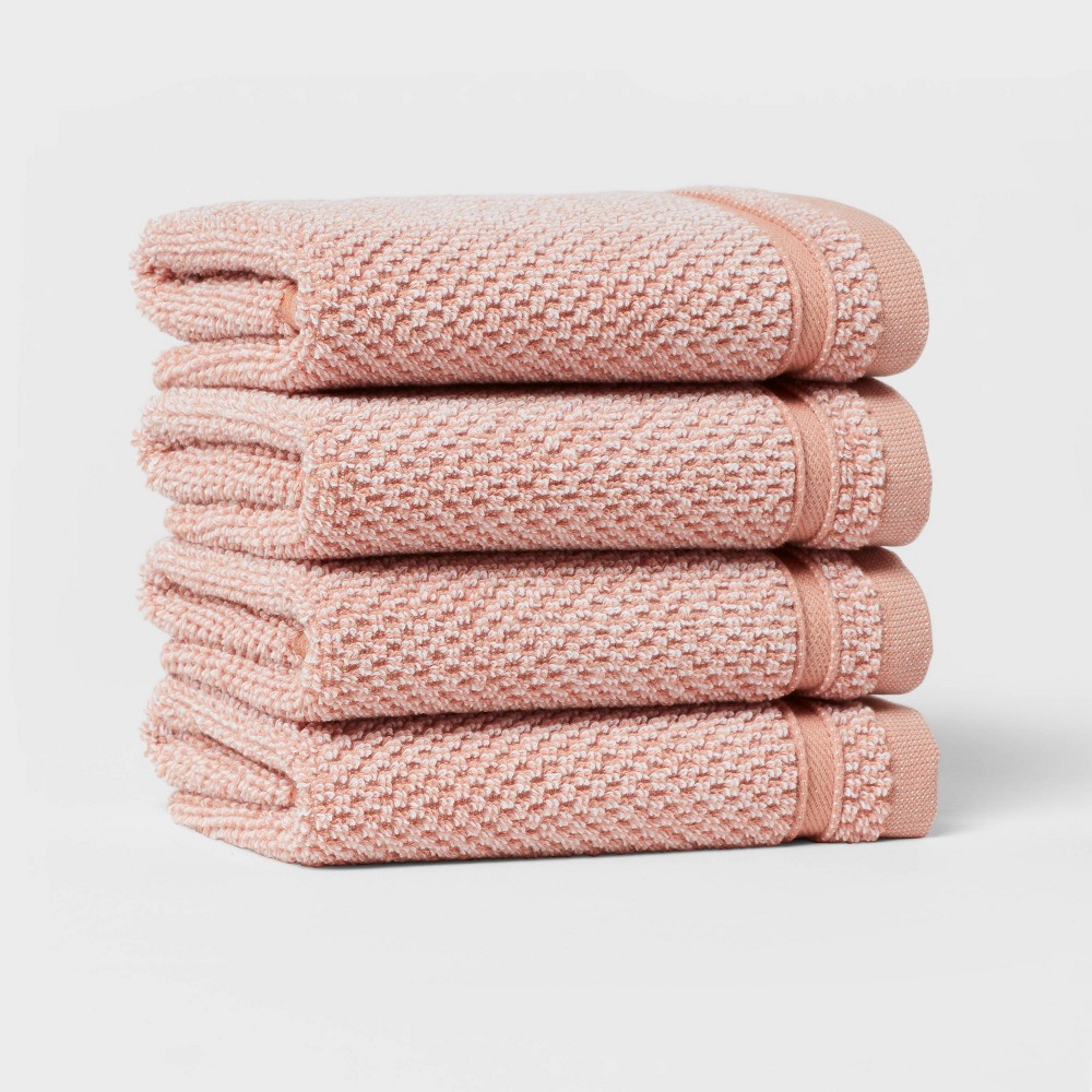 4pk Performance Texture Washcloth Set Clay - Threshold