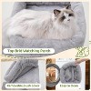24inch Tall cat Tree with 2 cat condo and Mouse Toy Cozy Small cat Tower with Scratching Post and Board - 3 of 4
