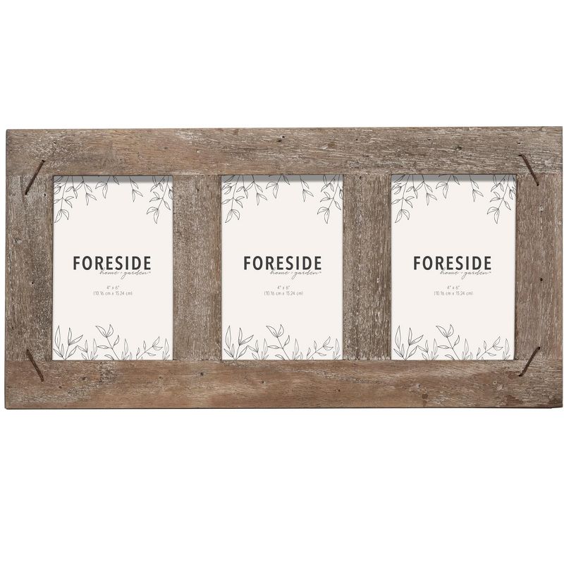 4 x 6 inch Decorative Distressed Wood Picture Frame with Nail Accents - Holds 3 4x6 Photos - Foreside Home & Garden, 4 of 8