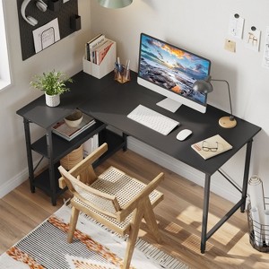 Bestier Reversible L Shaped Computer Desks, Work Desk with Adjustable Shelves - 1 of 4