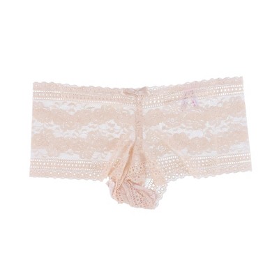Ctm Women's Lace Cheeky Underwear, Large, Nude : Target