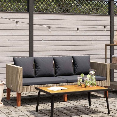 vidaXL Garden Sofa Beige, Anthracite