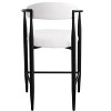 VYNXARIA Modern Boucle Bar Stools Set of 2 Modern Upholstered Bar Height Barstools Vintage High Island Chairs,Black White - 4 of 4