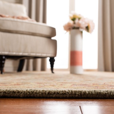 Handmade Gray Wool Tufted Rectangular Area Rug, 36" x 24"
