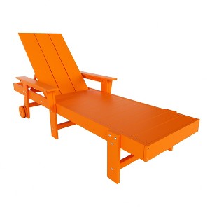 WestinTrends Ashore Modern Reclining Chaise Lounge With Arms & Wheels - 1 of 4
