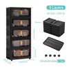 Lyngins Folding Storage Cabinet with Magnetic Door,Bathroom Cabinet with Wheels for Living Room,Bathroom - 3 of 4
