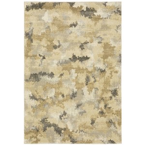 Captiv8e Designs Axel Modern Abstract Beige/Gold Area Rug - 1 of 4