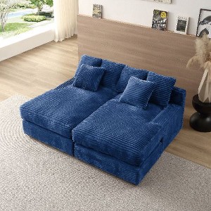 CAVINAS 55" Modern Luxury Sofa Couch, Corduroy Upholstery Sleeper Sofa Bed, for Living Room - 1 of 4