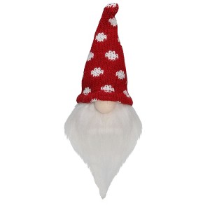 Northlight Santa Gnome with Polka Dot Hat Christmas Decoration - 5" - Red and White - 1 of 2