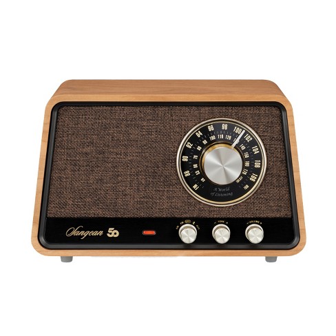 Sangean® Retro-style Am/fm/bluetooth® Wooden Cabinet Tabletop Radio,  Natural Cherry, Wr-55. : Target