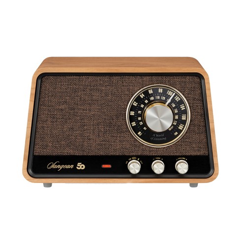 Sangean SG-116 AM/FM Analog Tabletop Radio (Walnut/Silver)