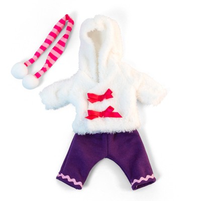 Miniland Educational Doll Clothes, Fits 12-5/8" Dolls, Cold Weather White Fur Set