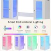 TOBILI Vanity Desk with Large Mirror, Modern Glass Top Makeup Vanity with Drawers and Power Outlet, Large Dressing Table with 3 Color Lighting Modes - 4 of 4