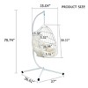Indoor Metal Hanging Egg Chair with Stand,Handwoven PE Rattan with Cushion,Weatherproof Outdoor Patio Lounge Swing-Cuddlewood - 4 of 4