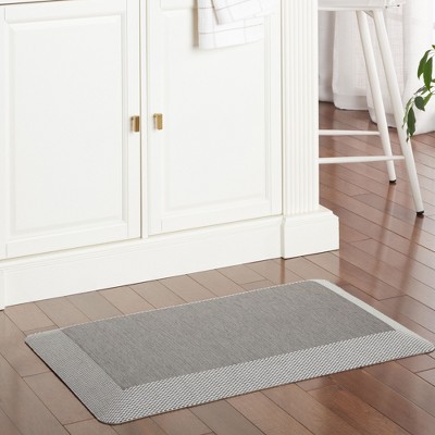 Mira Modern Heathered Gray Polyester Anti-Fatigue Kitchen Mat, 19.6"x32"