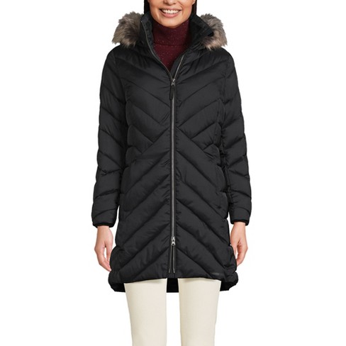 Lands End Women s Insulated Cozy Fleece Lined Winter Coat X small Black Target