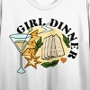 Girl Dinner Martini, Cheese, Crackers Women's White Graphic Crop Tee - image 2 of 2