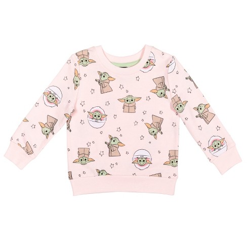 Star Wars The Mandalorian Baby Yoda Big Girls Sweatshirt Pink 18 20