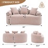65" Curved Chenille Loveseat Sofa, Space-Saving Small Couch with 3 Pillows, No Assembly for Apartment Bedroom-3irtyhousy - 4 of 4