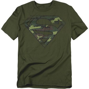 Men's Superman Distressed Camo Shield T-Shirt - 1 of 4
