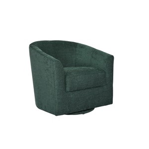 Liria Wooden Upholstered Barrel Chair for Livingroom with Metal Swivel Base | ARTFUL LIVING DESIGN - 1 of 4