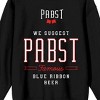 Pabst Blue Ribbon Verbiage Art Crew Neck Long Sleeve Black Adult Sweatshirt - 2 of 3