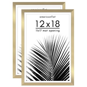 Americanflat 2 Pack of Picture Frames with Mat - Plexiglass Cover - 1 of 4